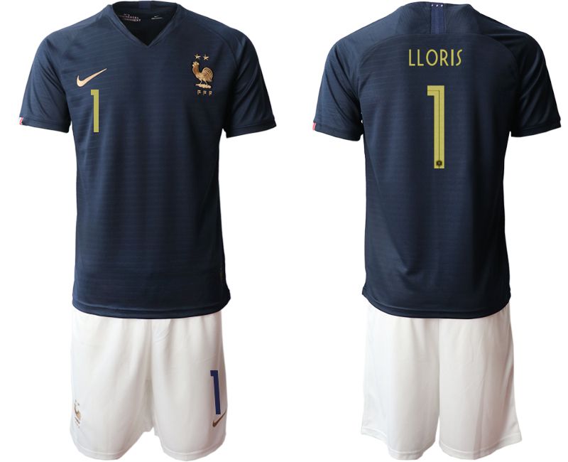 Men 2019-2020 Season National Team French home #1 blue Soccer Jerseys